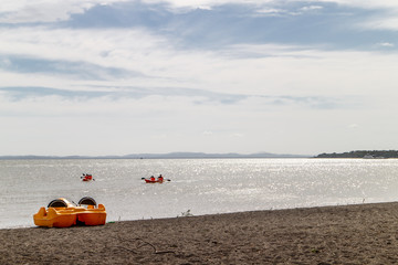 Fototapeta premium kayak in nicaragua lake, view from ometepe island