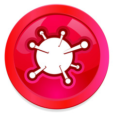 Virus vector button icon image