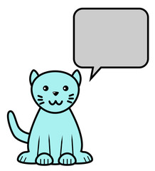 Cat sitting with speech bubble vector icon image