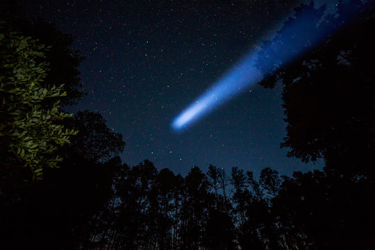 Comet In Night Sky