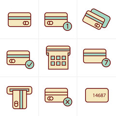 Icons Style Vector black credit cart icons set