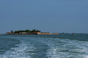 Fototapeta premium Walled old island in venetian lagoon, Italy