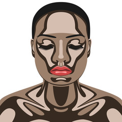 Beauty Woman with Chocolate on her Face