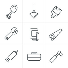 Line Icons Style Basic - Tools and Construction icons