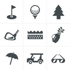 golf  Icons Set, Vector Design