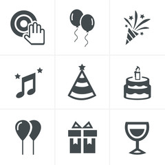 party Icons Set, Vector Design