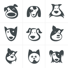 fun dog icon vector