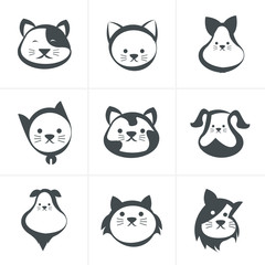 cat icon, vector illustration