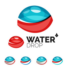 Set of abstract eco water icons, business logotype nature green