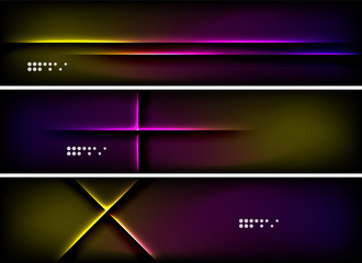 Naklejka premium Set of banner, header backgrounds with place for your message
