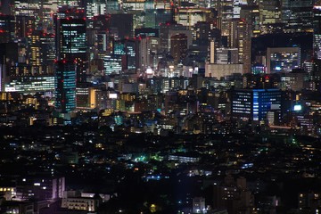 Fototapeta na wymiar 池袋方面から望む新宿の高層ビル群の夜景