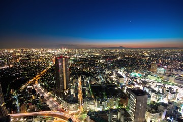 Naklejka na ściany i meble 東京・池袋方面から望む大都会の夜景