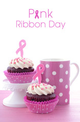 Pink Ribbon Charity for Womens Health Awareness Cupcakes.