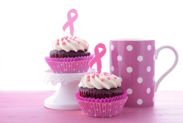 Pink Ribbon Charity for Womens Health Awareness Cupcakes.