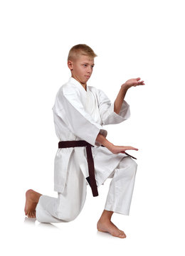 Karate boy in kimono