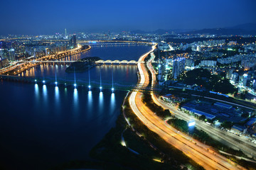 漢江の夜景　韓国・ソウル