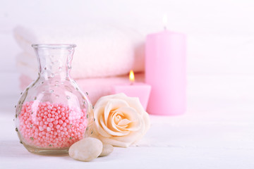 Spa treatments on light background