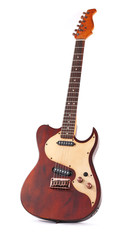 Naklejka premium Electric guitar isolated on white