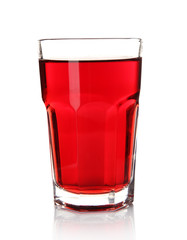 Glass of grape juice isolated on white