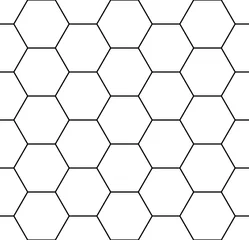 Crédence de cuisine en verre imprimé Noir et blanc géométrique moderne Hexagone de modèle de géométrie transparente moderne de vecteur, fond géométrique abstrait noir et blanc, impression à la mode, texture rétro monochrome, design de mode hipster