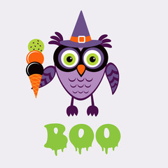 An illustration of cute halloween owl 