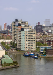 Fototapeta na wymiar Office buildings in Rotterdam port