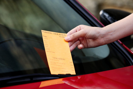 Parking Violation Ticket On Car Windscreen