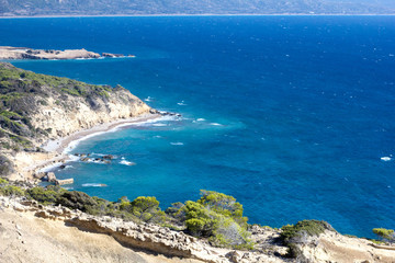Fototapeta premium mountains and the sea. wild nature.