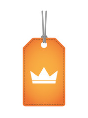 Isolated label icon with a crown