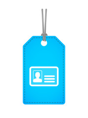 Isolated label icon with an id card