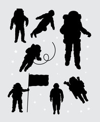 Obraz premium Astronaut silhouettes. Good use for symbol, logo, web icon, mascot, or any design you want. Easy to use.
