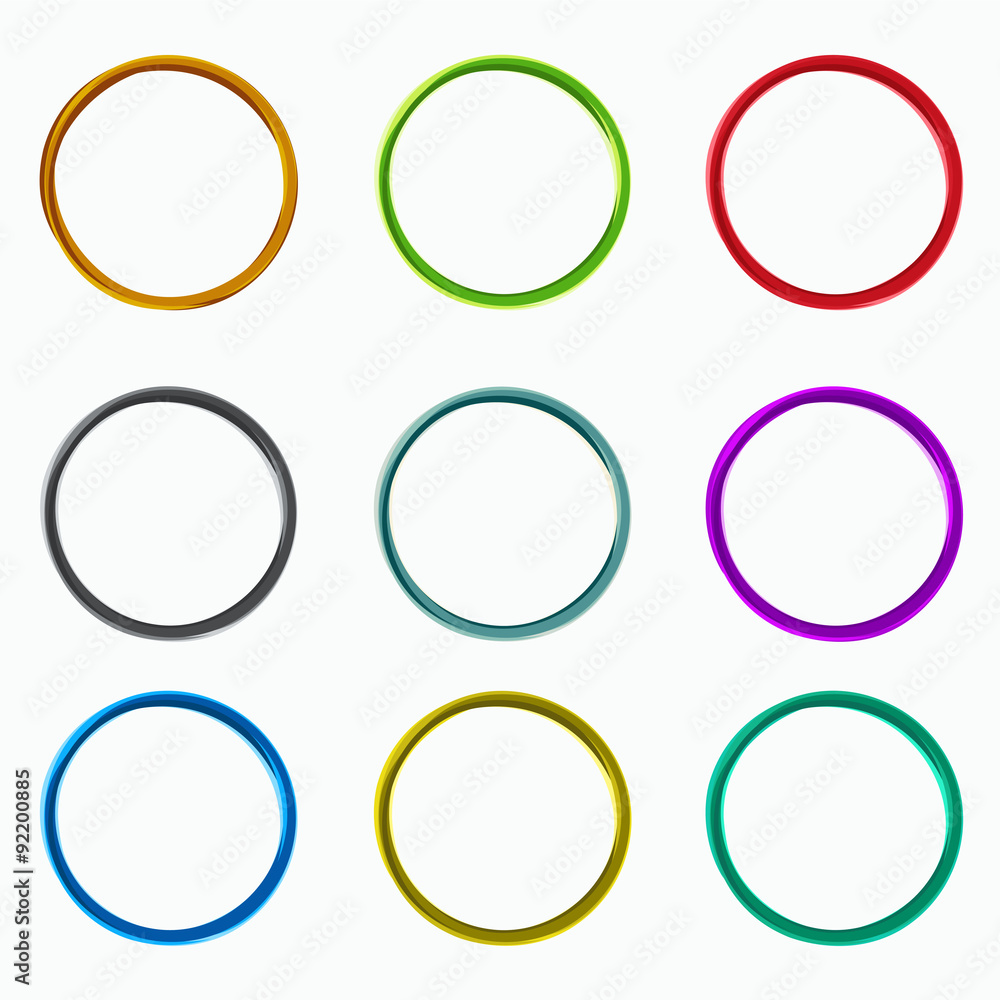 Poster color abstract circles. loops logo elements of template
