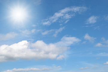 Obraz premium Beautiful blue sky with clouds.