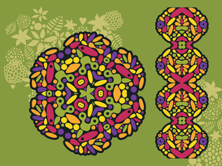 Decoration and psychedelic seamless pattern.