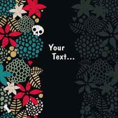 Fototapeta premium Vertical seamless background with skull.