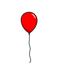 Red Balloon, a hand drawn vector illustration of a red balloon, perfect to use for projects like party, birthday celebrations, new years, decoration element, etc.
