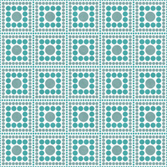 Teal, Gray And White Polka Dot Square Abstract Design Tile Patte