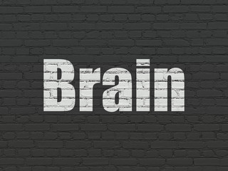 Medicine concept: Brain on wall background