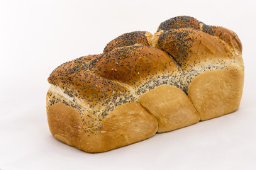 Challah on white background