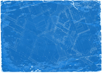 architecture blueprint - 3d house plan / vector illustration