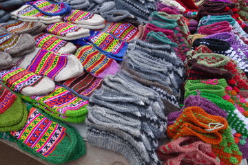 Colorful woolen socks in India