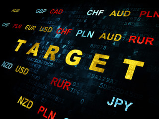 Finance concept: Target on Digital background