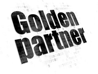 Finance concept: Golden Partner on Digital background