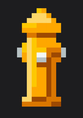 pixel art fire hydrant