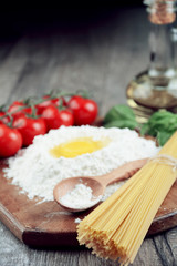 Preparing pasta on the table