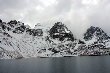 mountain and lake