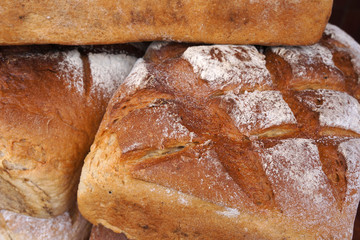 Traditional baked bread.