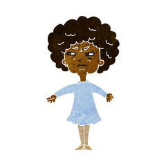 cartoon bitter old woman