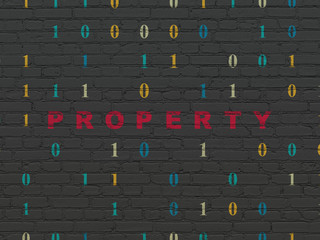 Business concept: Property on wall background