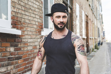 A sexy man with tattoo